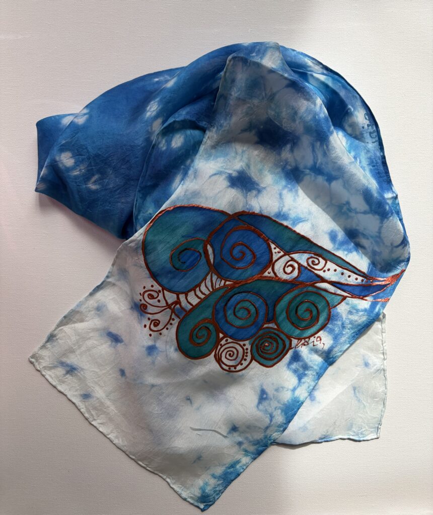 Hand-painted scarf
