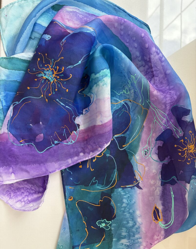 Hand-painted scarf