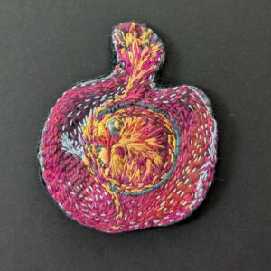 Silk Pomegranate handmade brooch