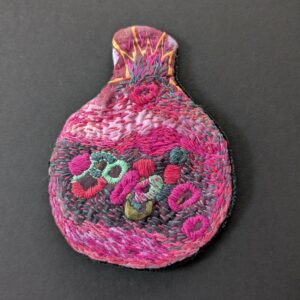 Silk Pomegranate handmade brooch